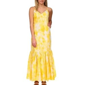 Michael Kors Yellow Patterned Maxi Dress